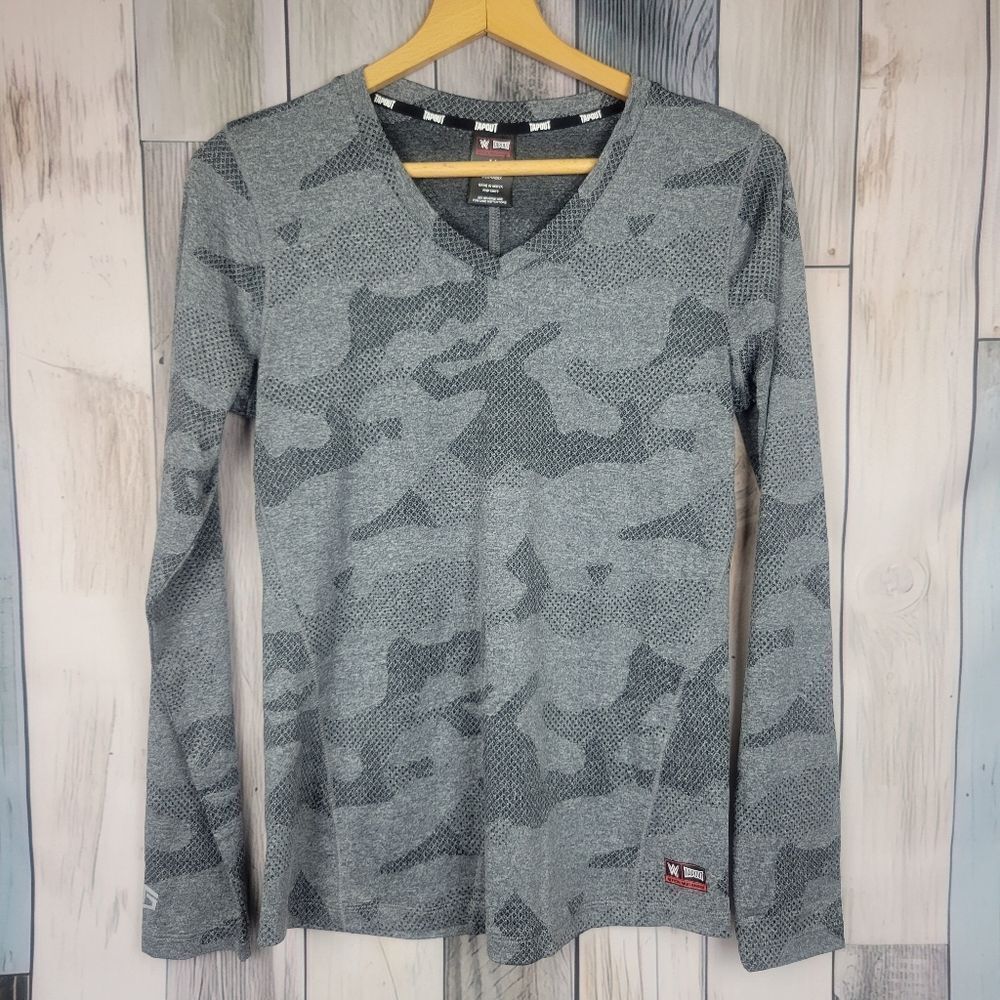 Tapout Black Gray Camo Long Sleeve Shirt Size Medium